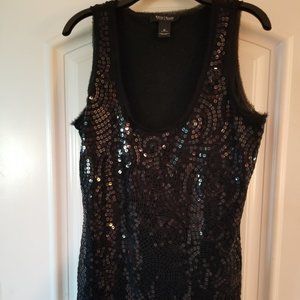 White House Black Market Black Sequin Top